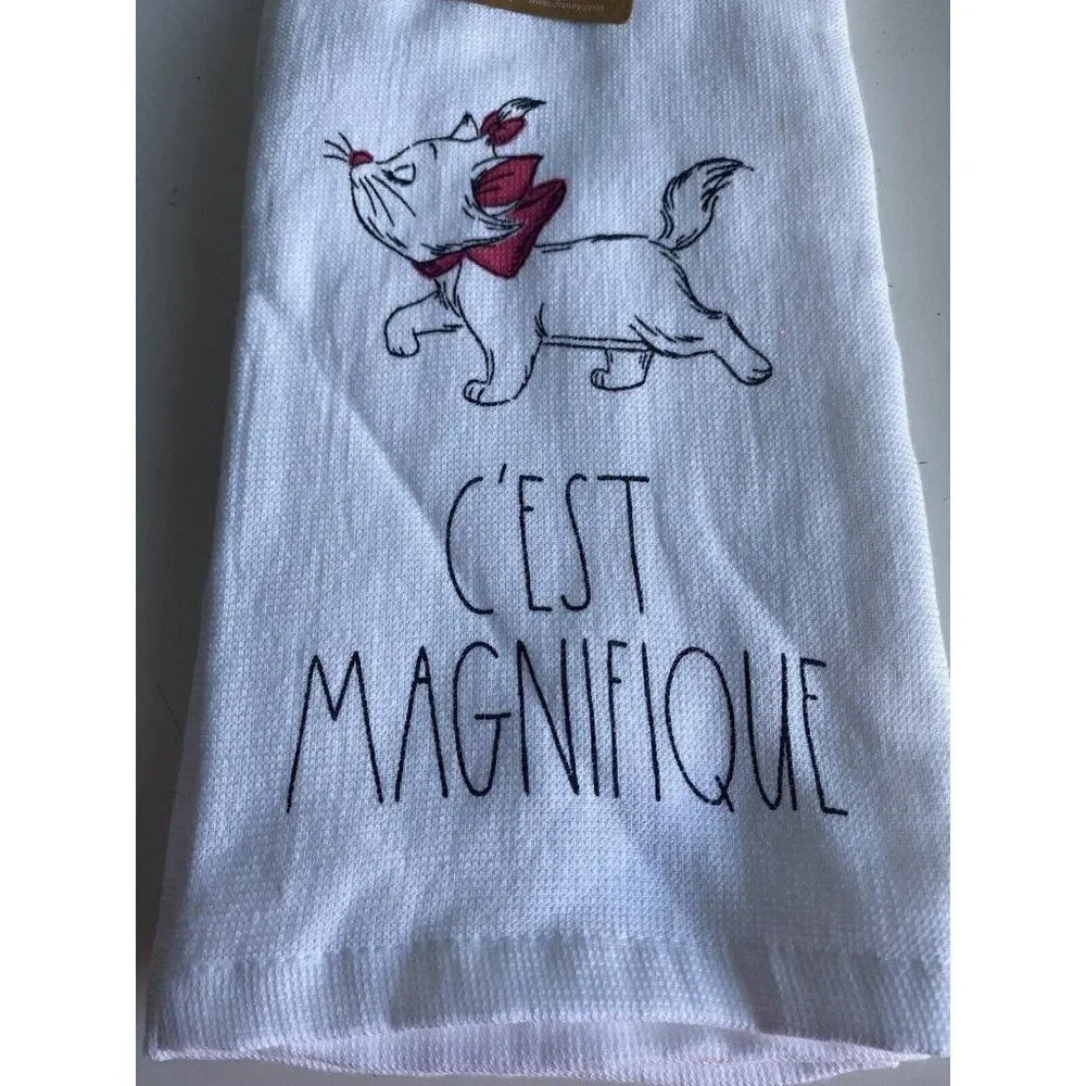 2 Pk Rae Dunn Disney Aristocats‎ Marie C’est Magnifique Kitchen Towel Set NEW